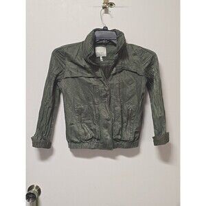 Joie Bomber Jacket Green Long Sleeve with 3/4 Length Option SIZE XS